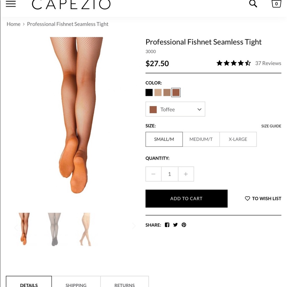 Capezio Professional Fishnet Tight